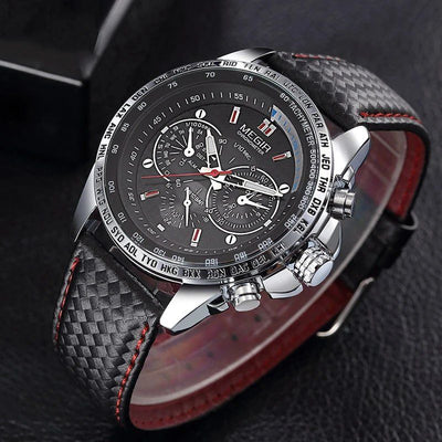 Marc™ - Montre Homme Quartz Élégante Avec Bracelet PU Noir