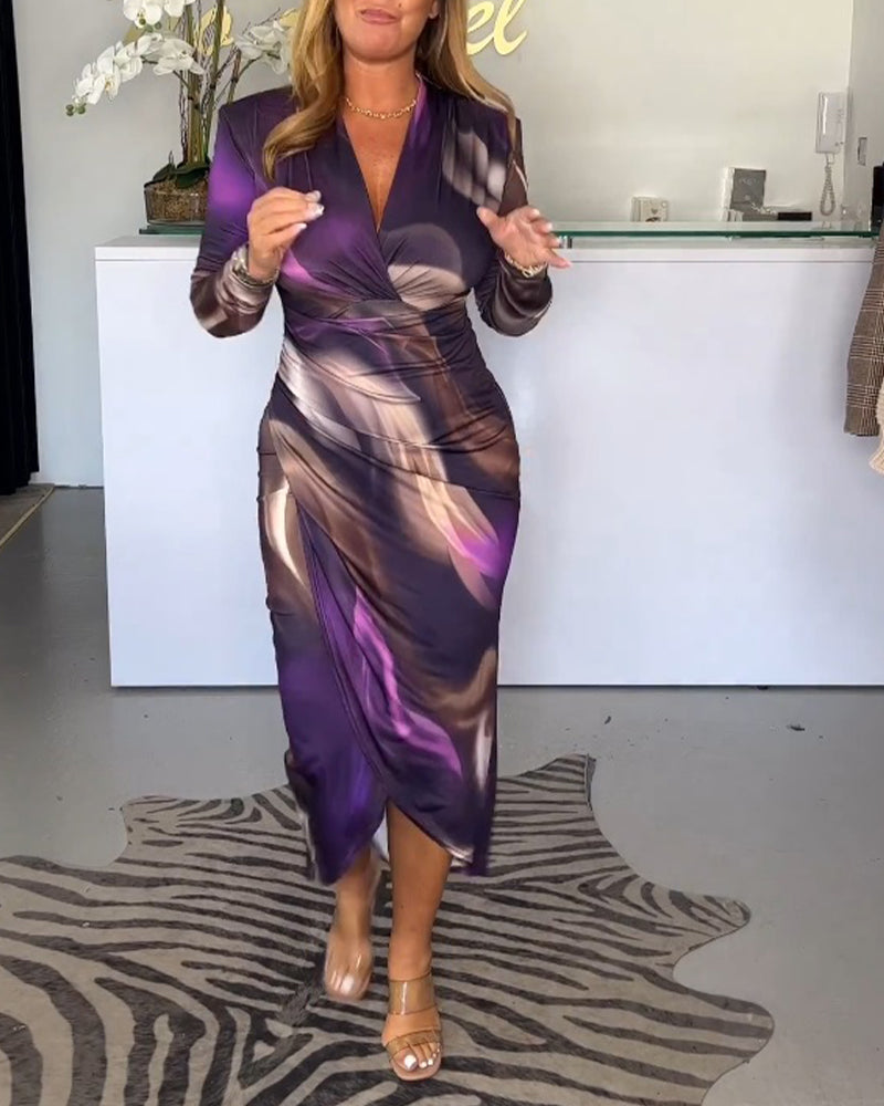 Märta ™ - Robe Midi Femme Élégante avec Décolleté en V et Confort Optimal