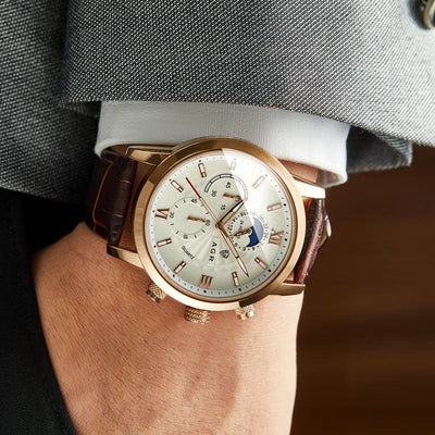 Marc™ - Montre Homme Luxe Élégante en Cuir - Confort et Style