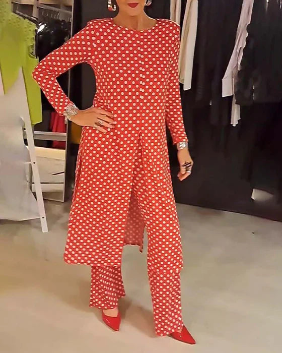 Liliana™ - Robe Longue Élégante à Pois