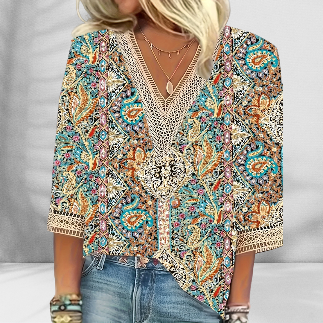 Alis™ - Blouse Femme Boho Élégante Confortable pour Printemps Été