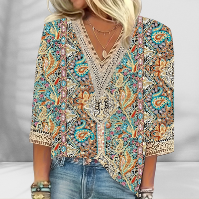 Alis™ - Blouse Femme Boho Élégante Confortable pour Printemps Été