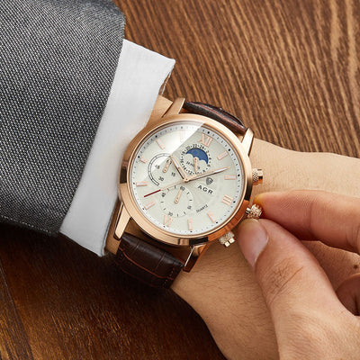 Marc™ - Montre Homme Luxe Élégante en Cuir - Confort et Style