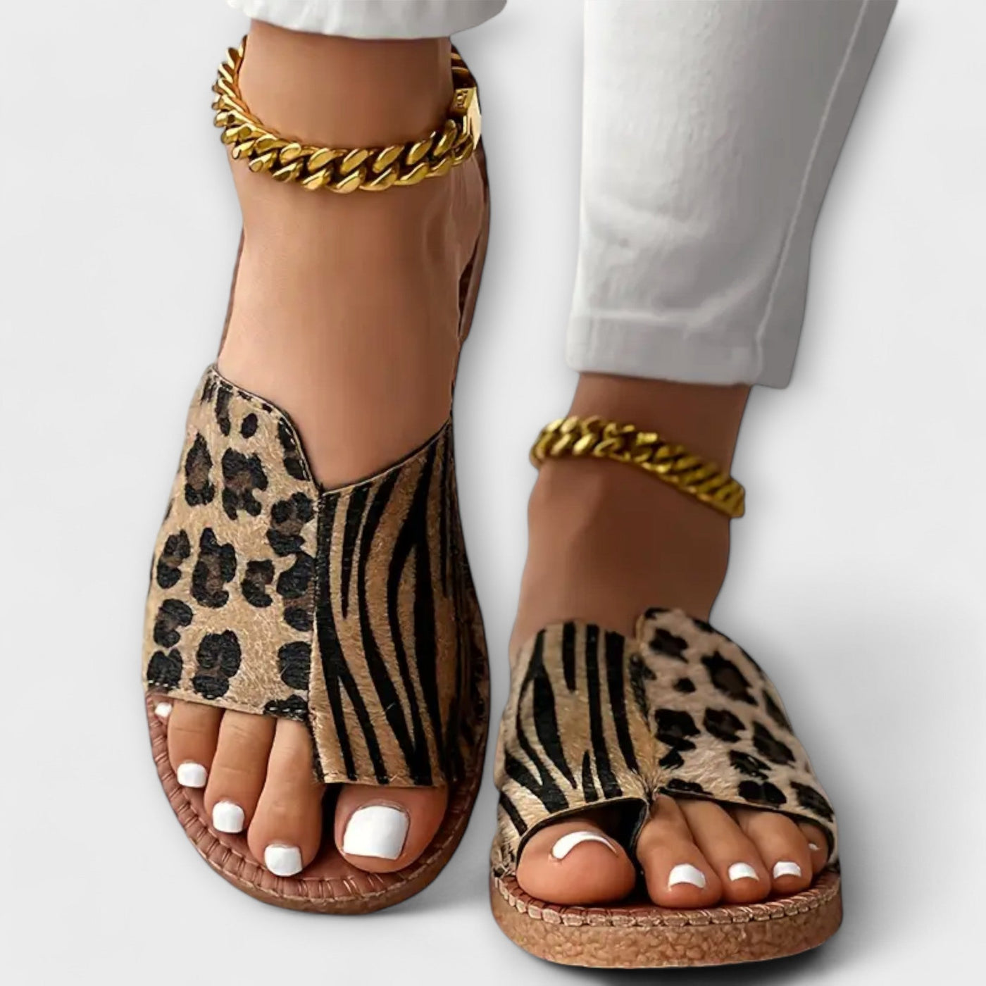 Lyan™ - Pantoufles Femme Bicolores Confortables