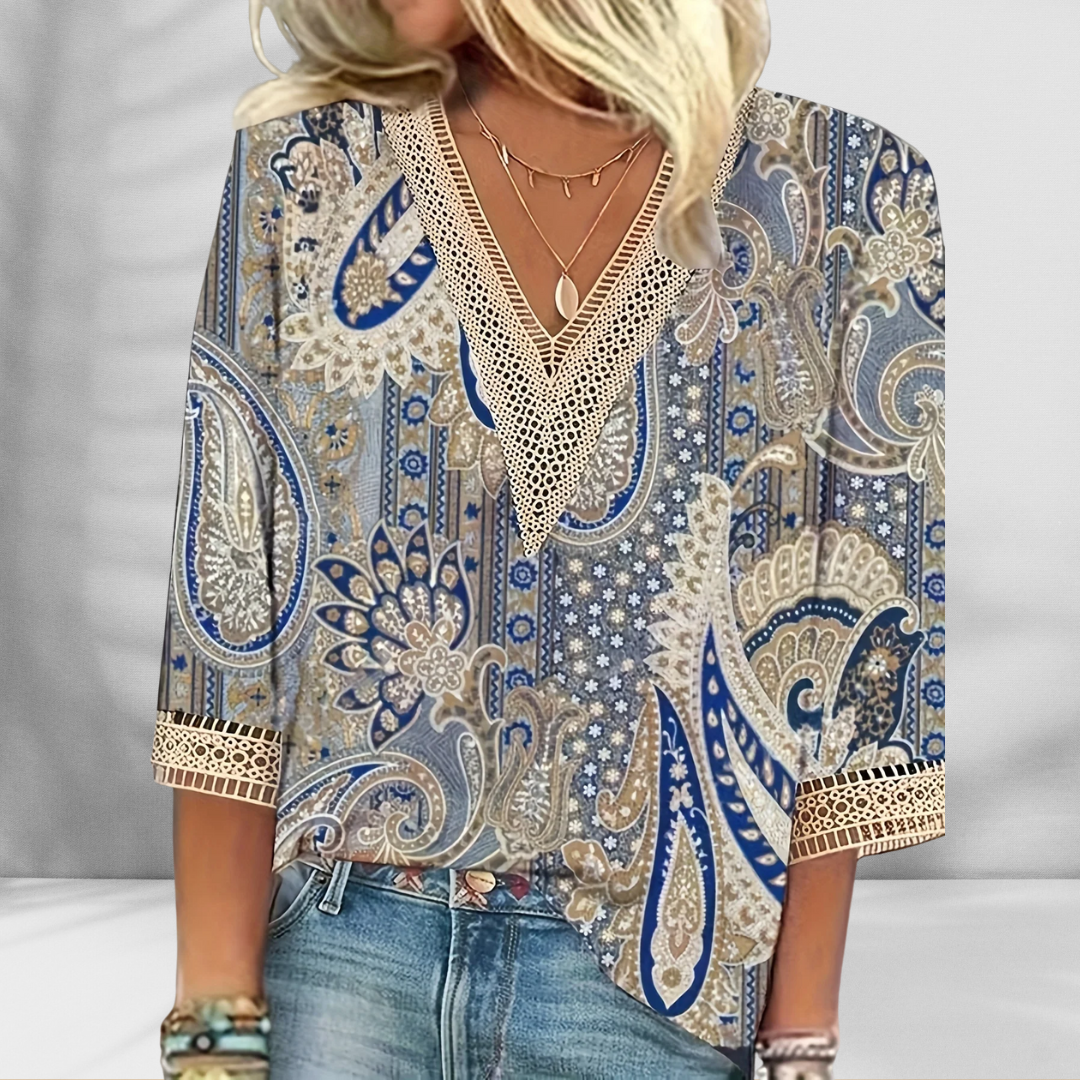 Alis™ - Blouse Femme Boho Élégante Confortable pour Printemps Été