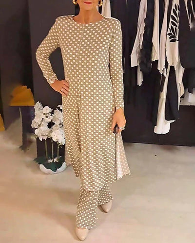 Liliana™ - Robe Longue Élégante à Pois