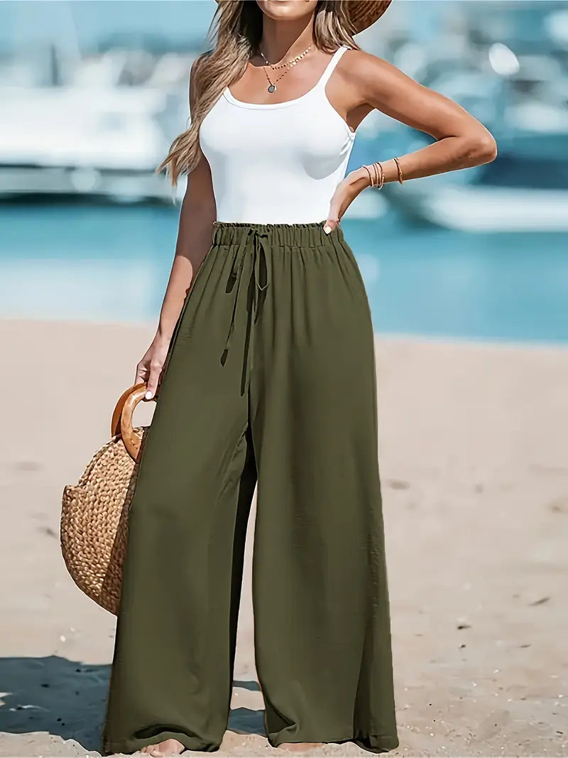 Liv™ - Pantalon Fluide Femme Taille Haute Élégant Et Confortable