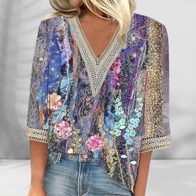Alis™ - Blouse Femme Boho Élégante Confortable pour Printemps Été
