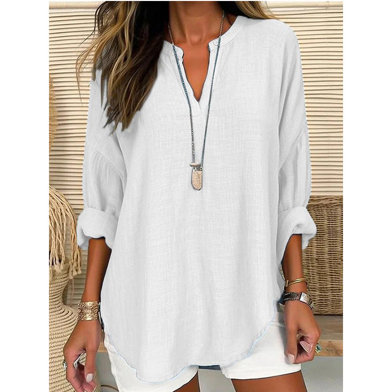 Alizée ™ - Blouse Femme Élégante en V-Ausschnitt
