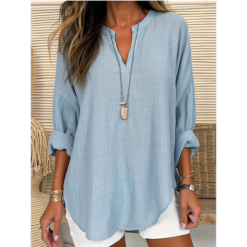 Alizée ™ - Blouse Femme Élégante en V-Ausschnitt