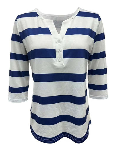 Camille™ - Blouse Élégante à Rayures Classiques