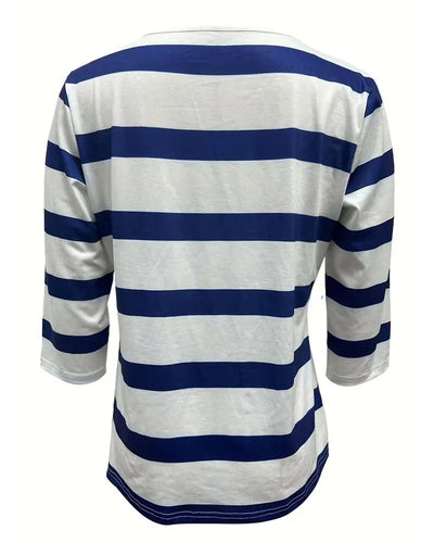 Camille™ - Blouse Élégante à Rayures Classiques