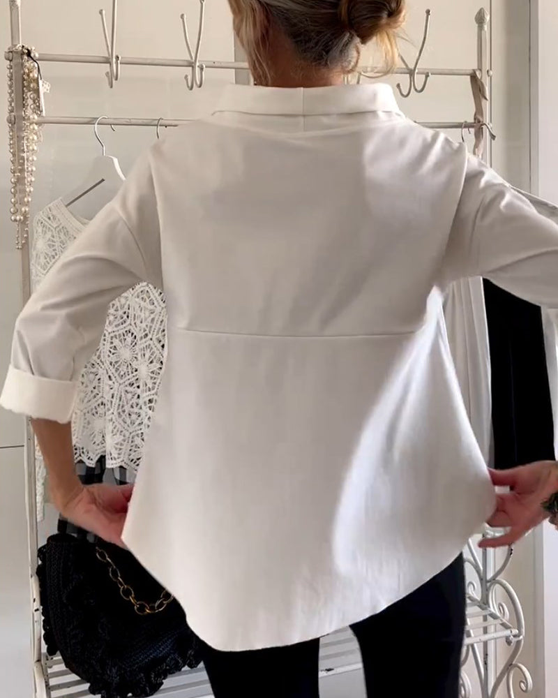 Camille™ - Blouse Femme Confortable 3/4 Élégante
