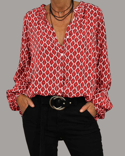 Camille™ - Blouse Femme Géométrique Confortable