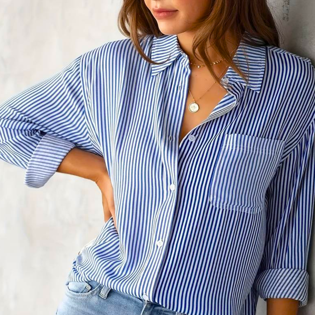 Camille™ - Blouse Rayée Élégante et Confortable