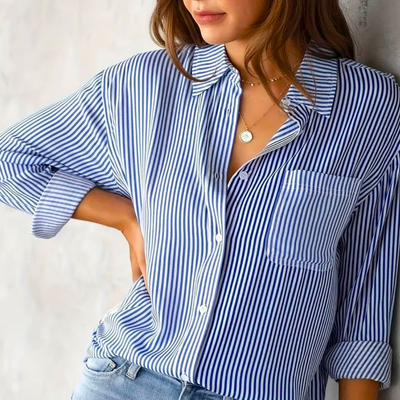Camille™ - Blouse Rayée Élégante et Confortable