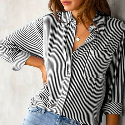 Camille™ - Blouse Rayée Élégante et Confortable