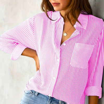 Camille™ - Blouse Rayée Élégante et Confortable