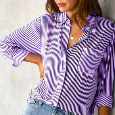 Camille™ - Blouse Rayée Élégante et Confortable