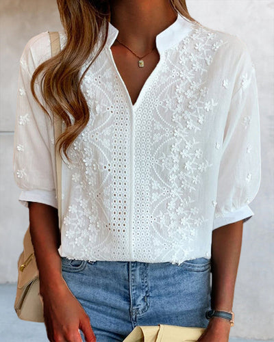 Camille ™ - Blouse Élégante avec Détails en Dentelle