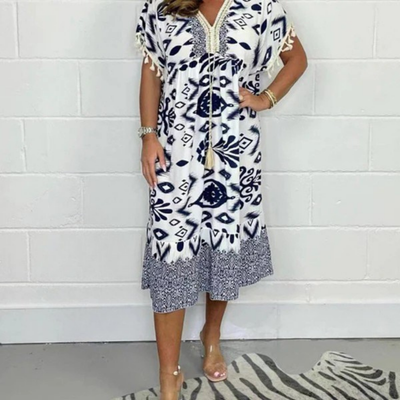 Camille™ — Robe D'Été Chic À Franges Élégante