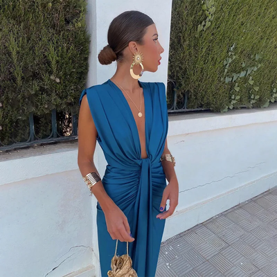 Camille™ — Robe Midi Élégante pour Événements