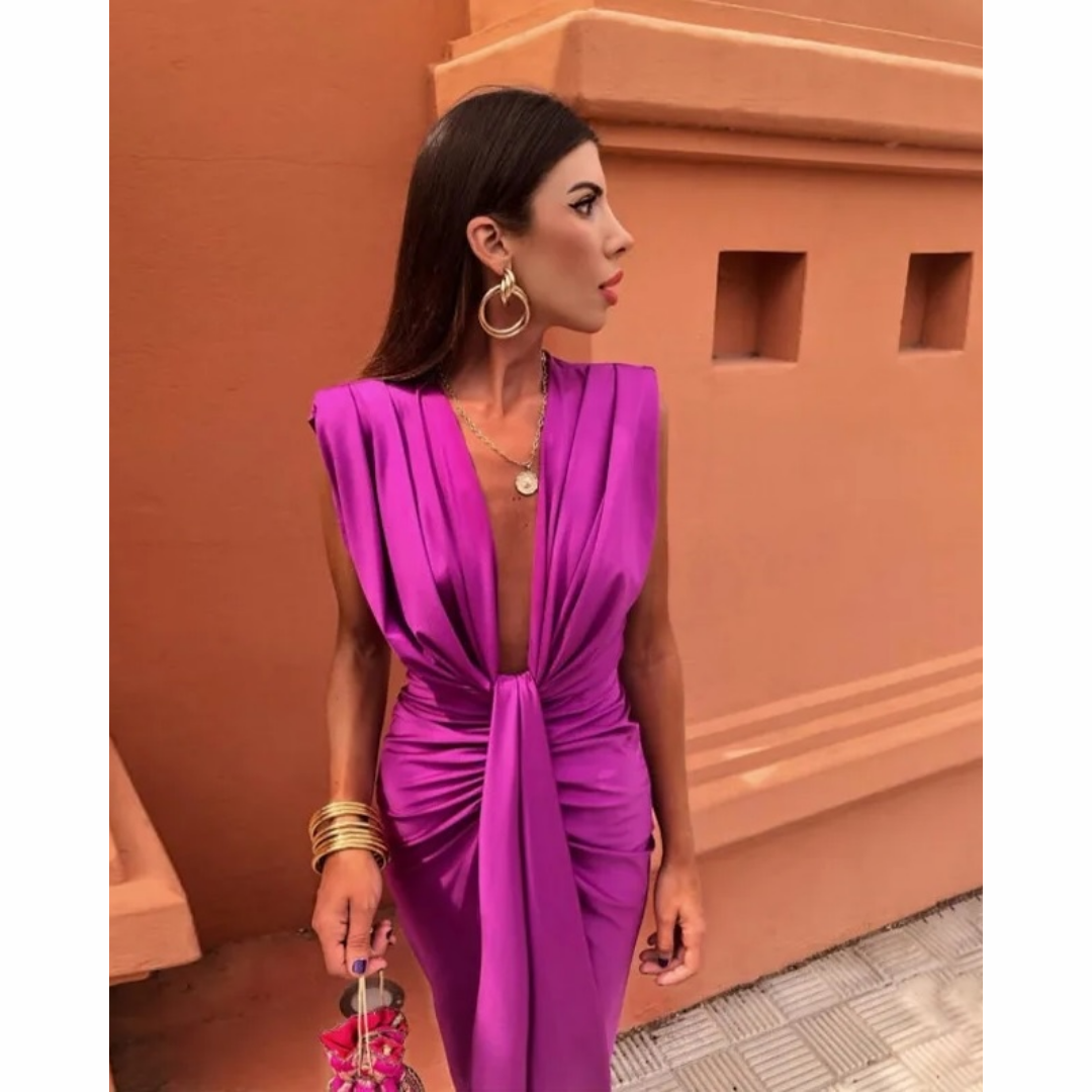 Camille™ — Robe Midi Élégante pour Événements