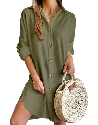 Chloé™ - Robe Élégante en Coton Confortable