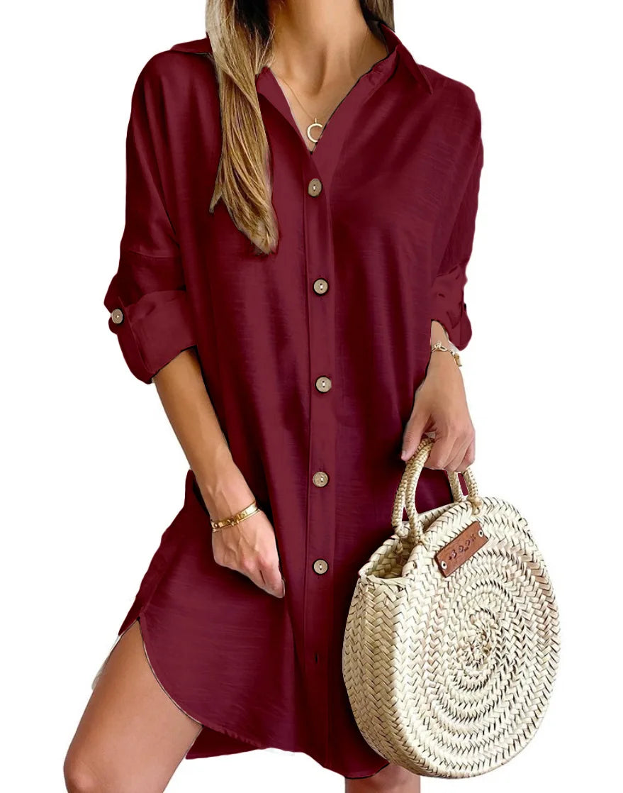 Chloé™ - Robe Élégante en Coton Confortable