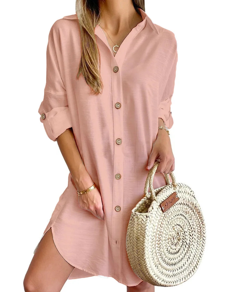 Chloé™ - Robe Élégante en Coton Confortable