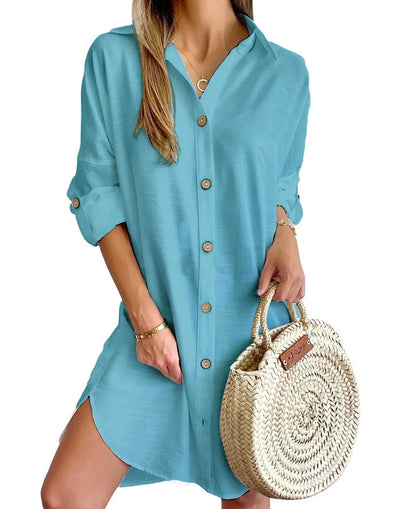 Chloé™ - Robe Élégante en Coton Confortable