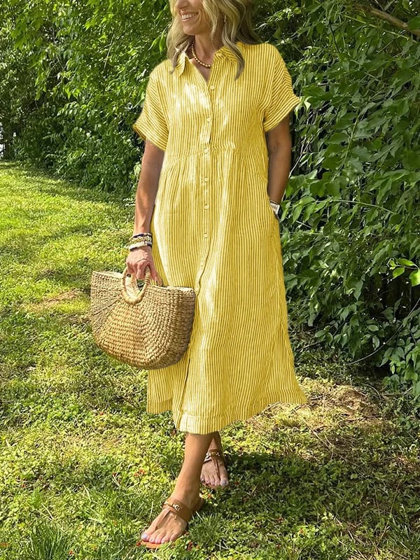 Chloé™ - Robe Longue Été Élégante à Rayures