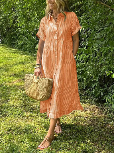 Chloé™ - Robe Longue Été Élégante à Rayures