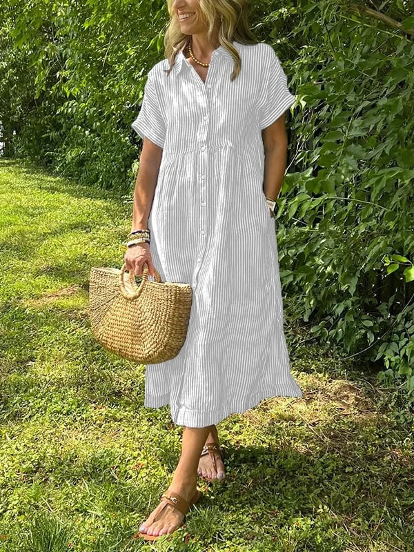 Chloé™ - Robe Longue Été Élégante à Rayures