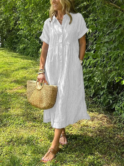 Chloé™ - Robe Longue Été Élégante à Rayures