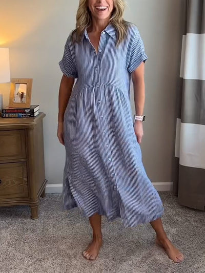 Chloé™ - Robe Longue Été Élégante à Rayures