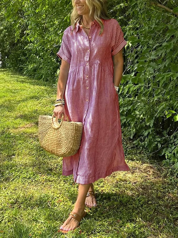 Chloé™ - Robe Longue Été Élégante à Rayures
