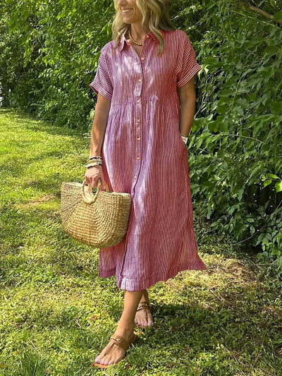 Chloé™ - Robe Longue Été Élégante à Rayures