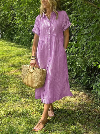 Chloé™ - Robe Longue Été Élégante à Rayures