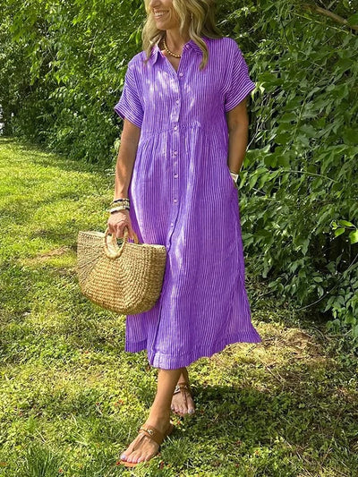 Chloé™ - Robe Longue Été Élégante à Rayures