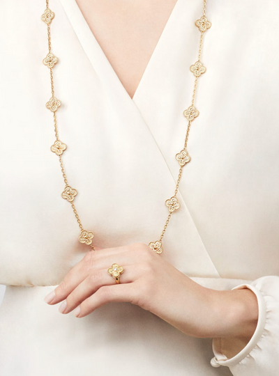 Chloé ™ - Collier Floral En Or Élégant