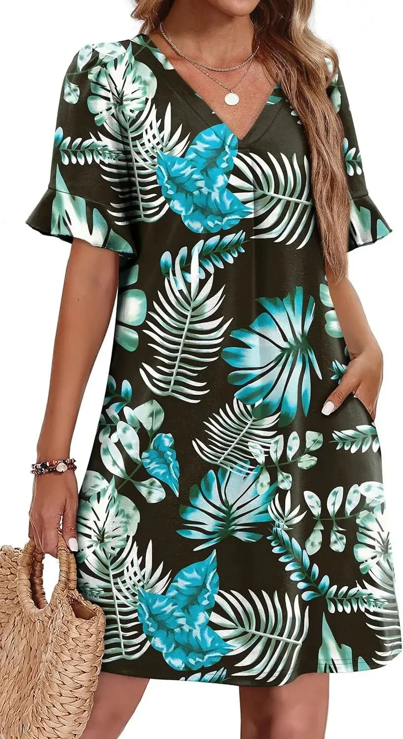 Base noire avec fleurs blanches / M