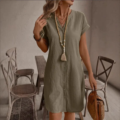 Chloé ™ - Robe D'été Chic Longue En Lin Et Coton