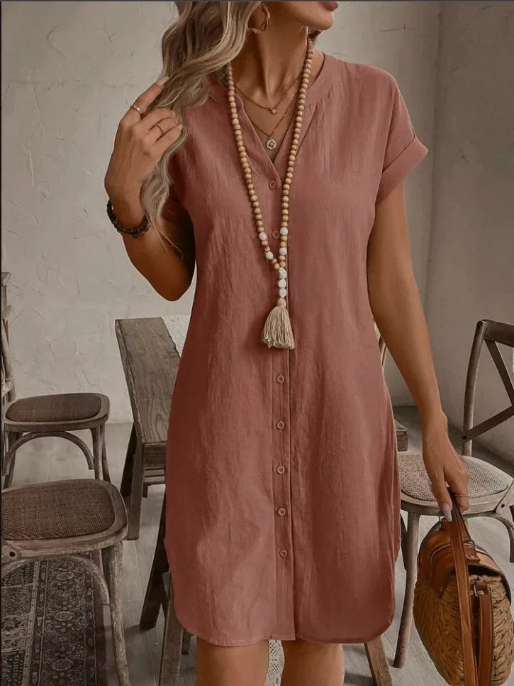 Chloé ™ - Robe D'été Chic Longue En Lin Et Coton