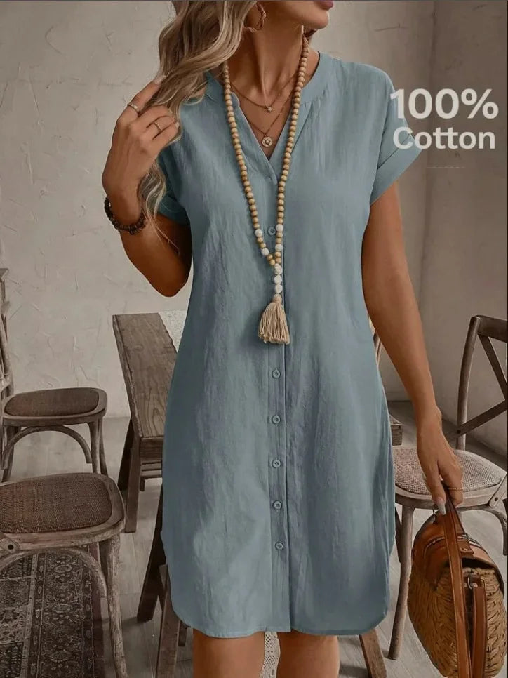 Chloé ™ - Robe D'été Chic Longue En Lin Et Coton
