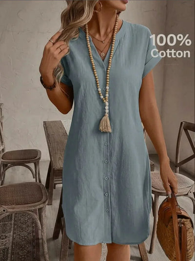 Chloé ™ - Robe D'été Chic Longue En Lin Et Coton
