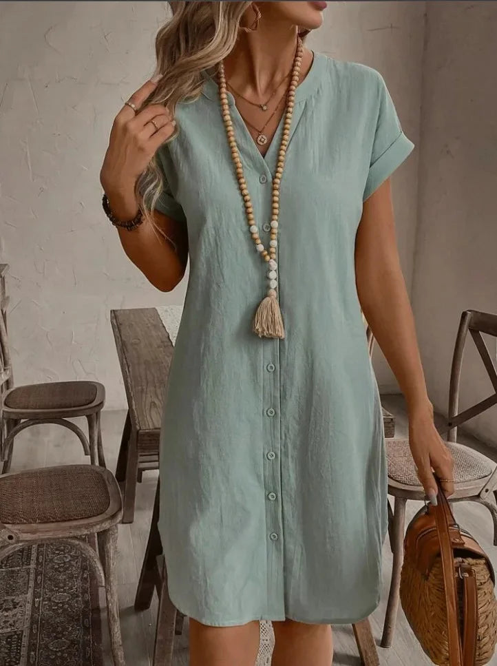 Chloé ™ - Robe D'été Chic Longue En Lin Et Coton