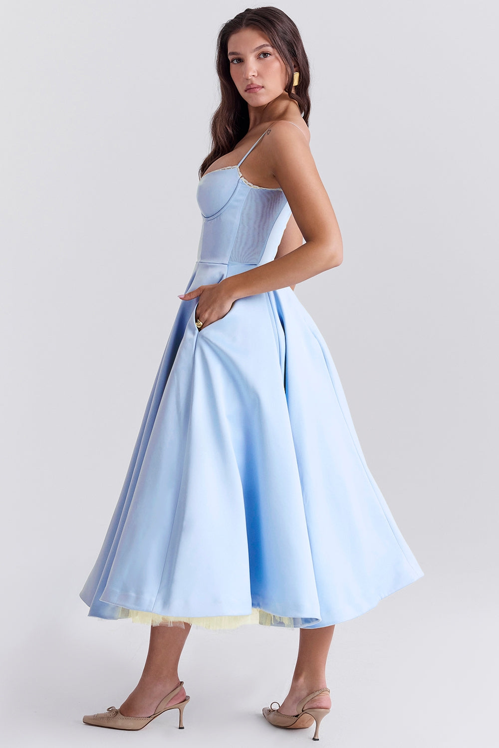 Chloé™ — Robe Midi Femme Élégante avec Poches