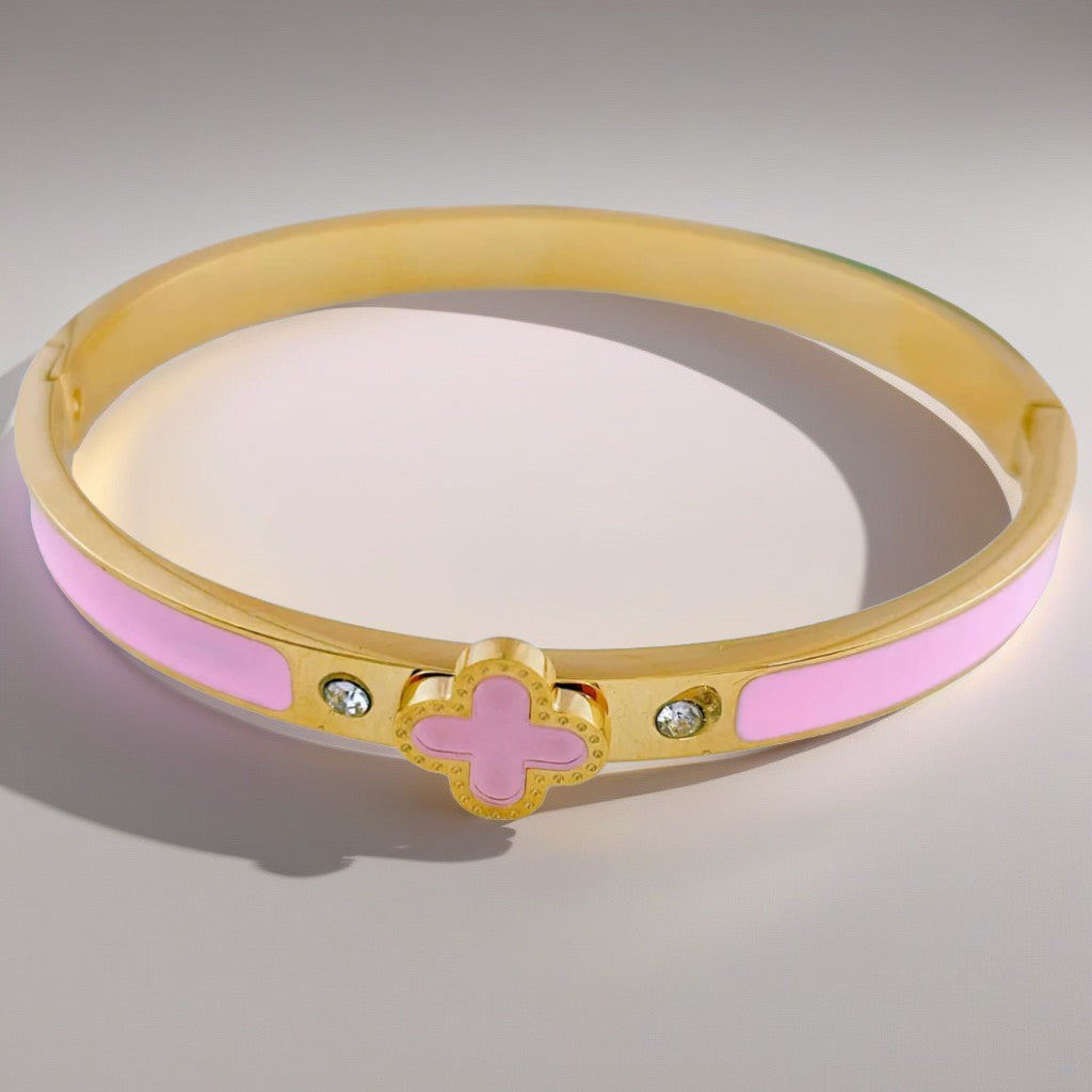 Clara ™ - Bracelet Élégant Trèfle en Rose