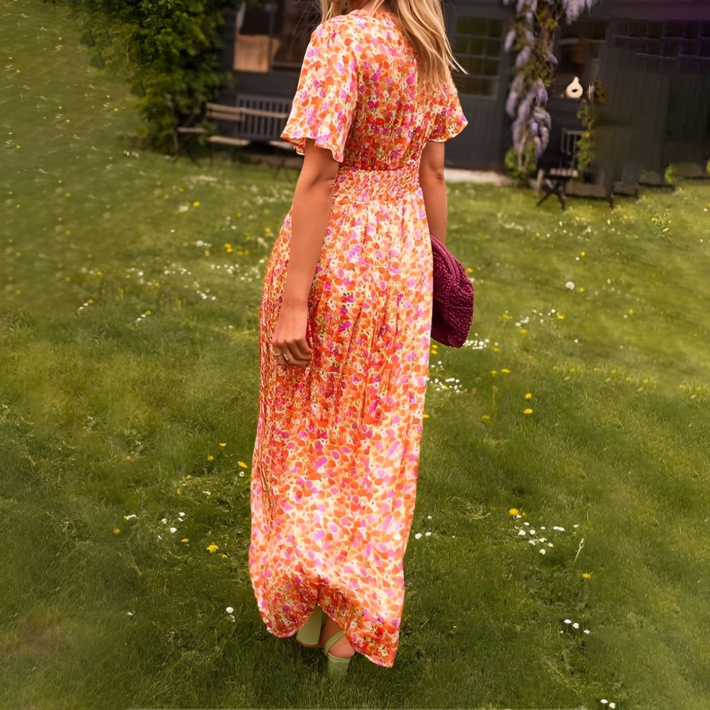 Elsa ™ Robe Longue Femme - Élégance et Confort Optimal En Col V